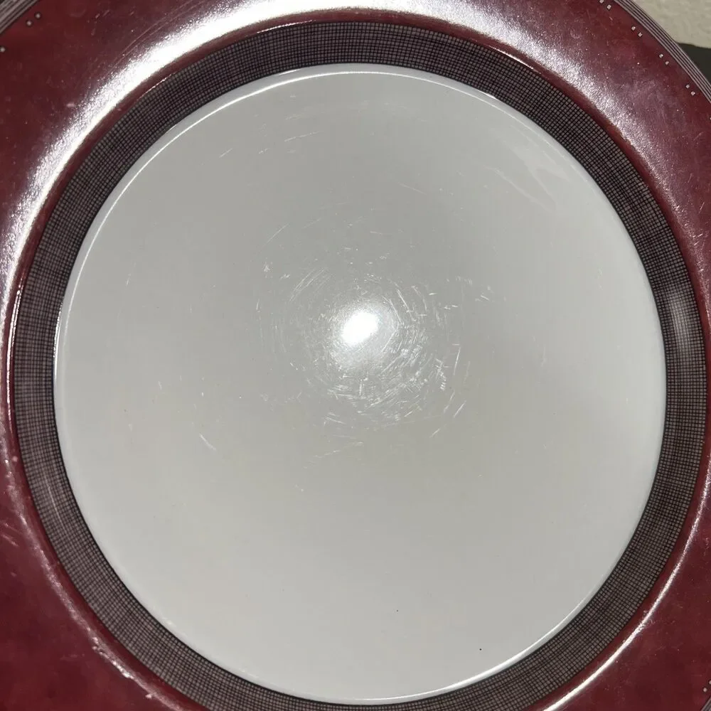 Dansk Gridworks Burgundy Dinner Plate 11 Inch Set of 2